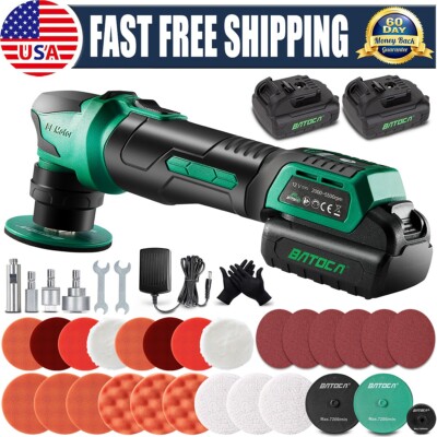BATOCA Cordless Car Polisher Buffer Mini Polishing Machine DA & Rotary 1'' 3'' Kit