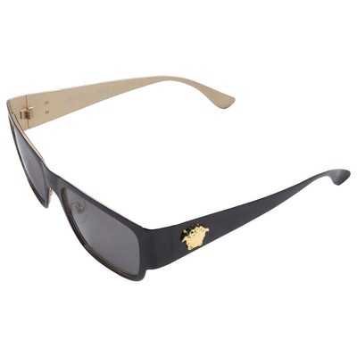 Pre-owned Versace Polarized Dark Grey Rectangular Men's Sunglasses Ve2262 143381 56 In Gray