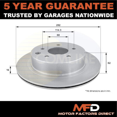 Fits Nissan Qashqai 2006-2014 X-Trail 2001- MFD Rear Brake Disc #1