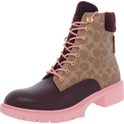 

Женские ботильоны Coach Lorimer Pink Cold Weather Boots 9.5 Medium (B,M) BHFO 5759, Dark cranberry/multi, Lorimer