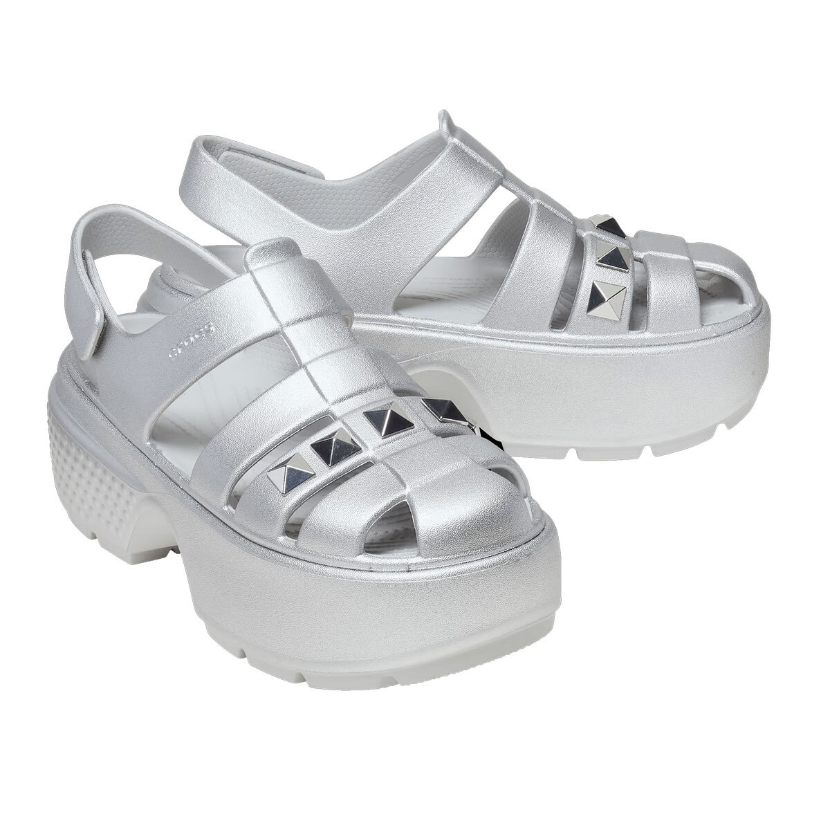 New Womens CROCS STOMP STUD METALLIC FISHERMAN SANDAL 210409