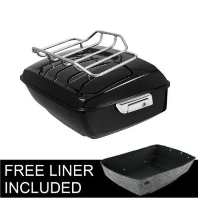 King Pack Trunk w/ Top Luggage Rack Fit For Harley Tour Pak Road Glide 2014-2023