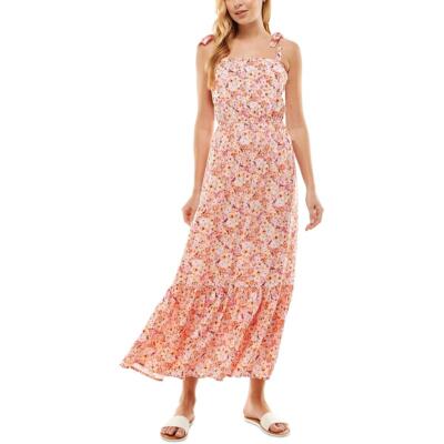 

Kingston Grey Женское розовое длинное платье макси с цветочным принтом Juniors  BHFO 4093, Peach/lilac