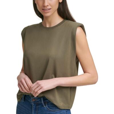 

Женская зеленая утепленная майка с круглым вырезом Calvin Klein  BHFO 1802, Caper