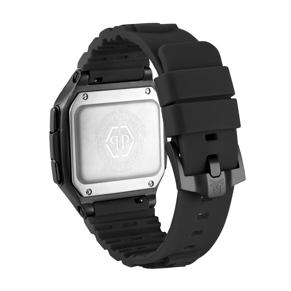 Pre-owned Philipp Plein Men's Watch Digital Quartz Hyper Shock Black Pwhaa0221 Silicone