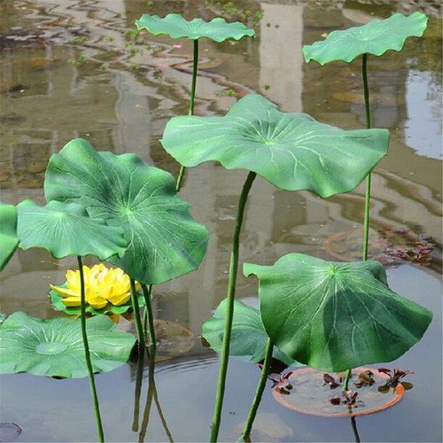 Artificial Water Lily Lotus Leaf Aquarium Pond Garden Decor Green 17/28
