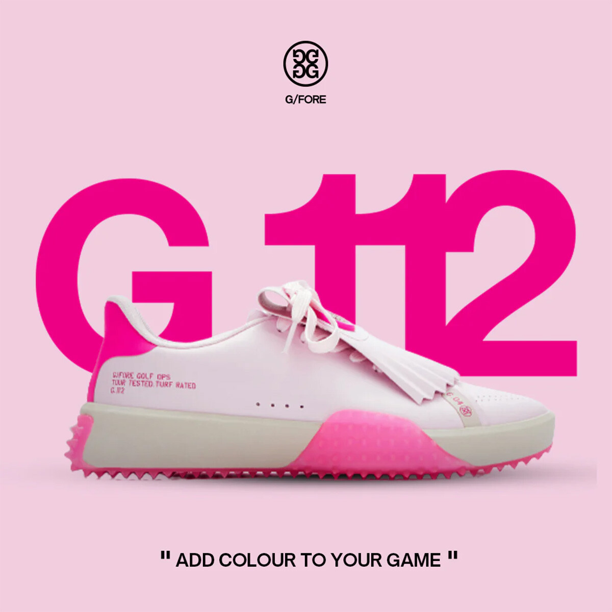 New G/FORE GFORE G.112 KILTIE GOLF SHOE G4LF23EF53-BLUSH