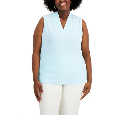 Женский пуловер Anne Klein синего цвета из 94% полиэстера/6% эластана плюс 2X BHFO 0747