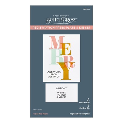 Spellbinders BetterPress Press Plate-Color Mix Merry Registration