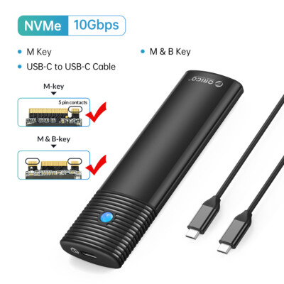 Orico M.2 NVMe/SATA SSD Enclosure USB 3.2 Gen 2 10Gbps Adapter for NVMe SSD Case
