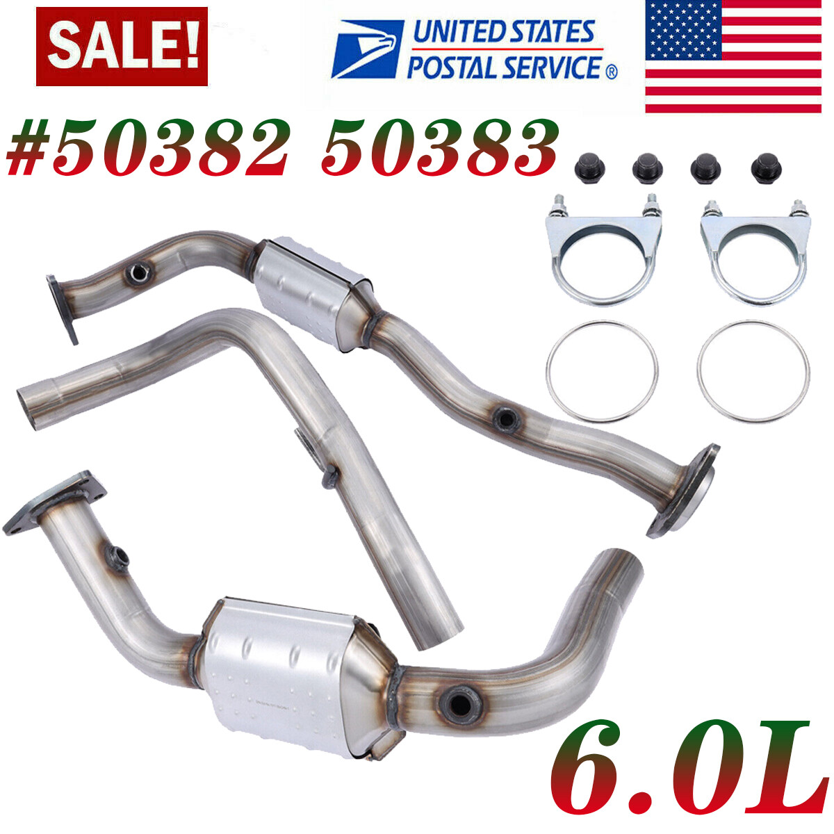 50382&50383 Catalytic Converter For Hummer H2 6.0L 2003 2004 2005