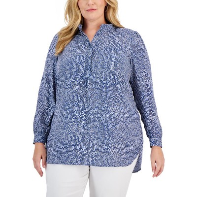 Женская голубая блузка Anne Klein Top Plus 0X BHFO 0904