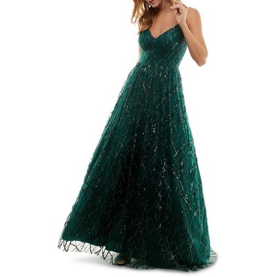 TLC Say Yes To The Prom Женское зеленое сетчатое вечернее платье Gown Juniors 7 BHFO 7764