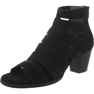 Vionic Womens Harlow Black Suede Open Toe Block Heel 6.5 Medium (B,M) BHFO 9645