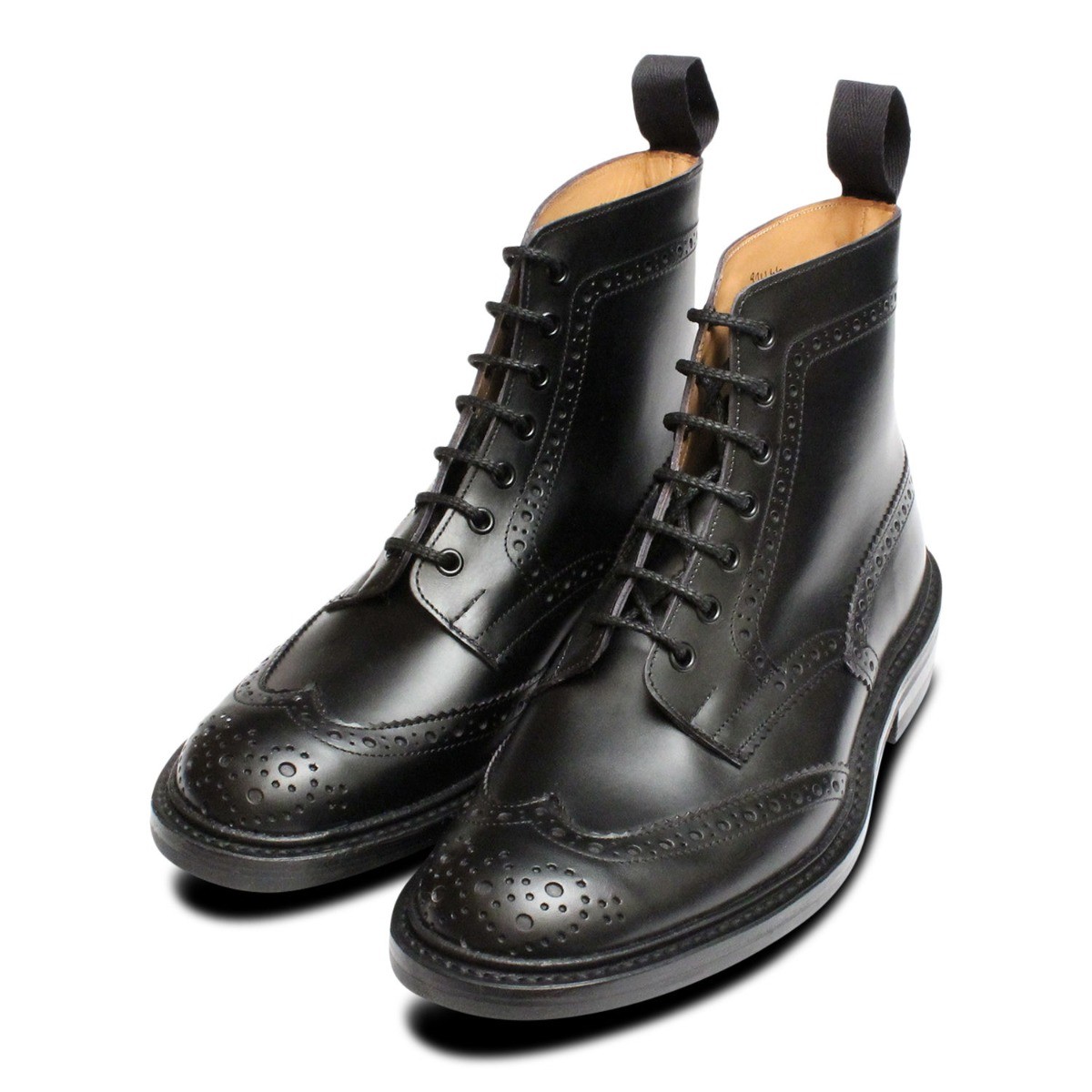 Pre-owned Trickers Stow Black Dainite Brogue Boots