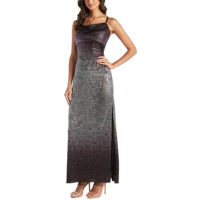 

NW Nightway Женское фиолетовое вечернее платье макси с украшением  BHFO 0464, Wine/silver
