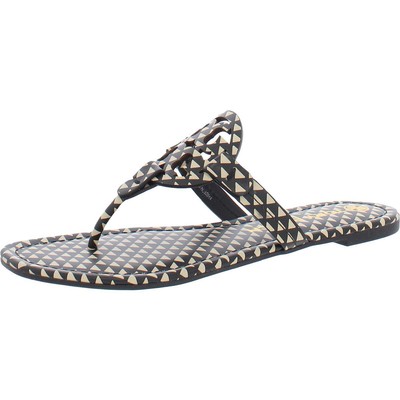 Tory Burch Womens Miller Black-Ivory Thong Sandals 8.5 Medium (B,M) BHFO 3817