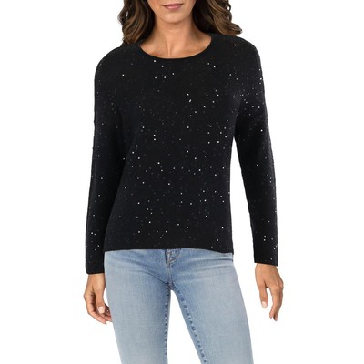 Eileen Fisher Womens Gray Wool Sequined Shirt Pullover Sweater Top S BHFO 7421