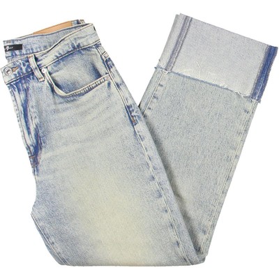 7 For All Mankind Womens Denim High Rise Ankle Cuffed Ankle Jeans 29 BHFO 8397