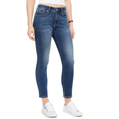 Женские синие джинсы-скинни Tommy Jeans со средней посадкой по щиколотку 12 BHFO 9910