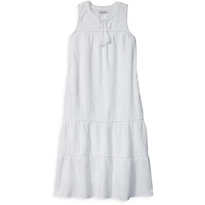 

Tommy Bahama Женское белое хлопковое длинное дневное платье миди  BHFO 0458, Белый