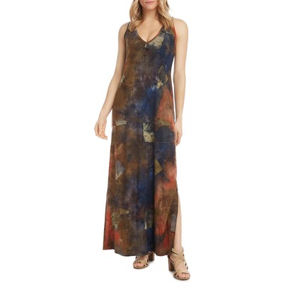 Karen Kane Womens Multi Tie Dye Patchwork a Maxi Dress S BHFO 6197