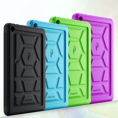 For Amazon Fire HD 8 /  Fire 7 2017 Poetic【TurtleSkin】Rugged Silicone Case