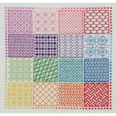 Anchor counted blackwork stitch kit ''Sampler'', 14x14cm, DIY
