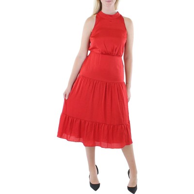 Женское красное атласное платье на бретелях длиной ниже колена от Sam Edelman 2 BHFO 8474