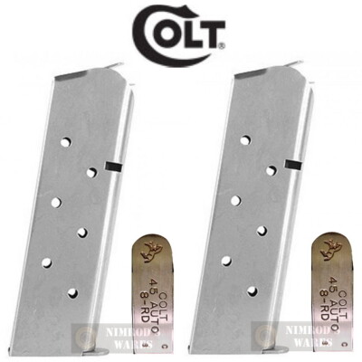 TWO COLT 1911 Gov't Gold Cup Commander Double Eagle 45ACP 8Rd MAGAZINES SP574001