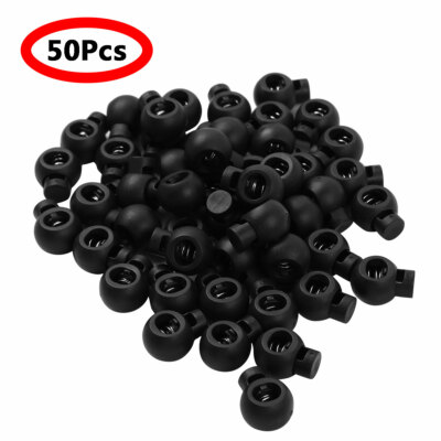 50 Toggle Spring Loaded Elastic Rope Cord Locks Ends Clip Sliding Stopper Button