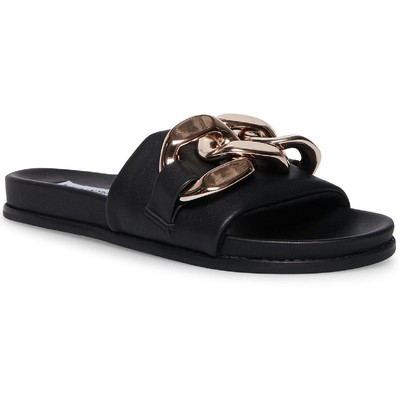 

Женские сандалии-шлепанцы Steve Madden Delay, черные, размер 6,5, средний (B,M) BHFO 7519, Черный