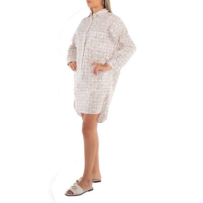 Pre-owned Max Mara Ladies White Bevanda Monogram Shirt Minidress
