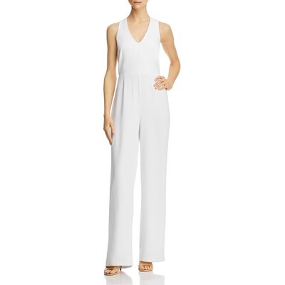 

BB Dakota Женский белый креповый комбинезон с лямкой на шее и V-образным вырезом  BHFO 6154, Optic white