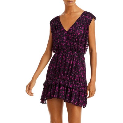 

Ramy Brook Womens Romina Black Printed Mini Cocktail and Party Dress  BHFO 9744, Plum/black