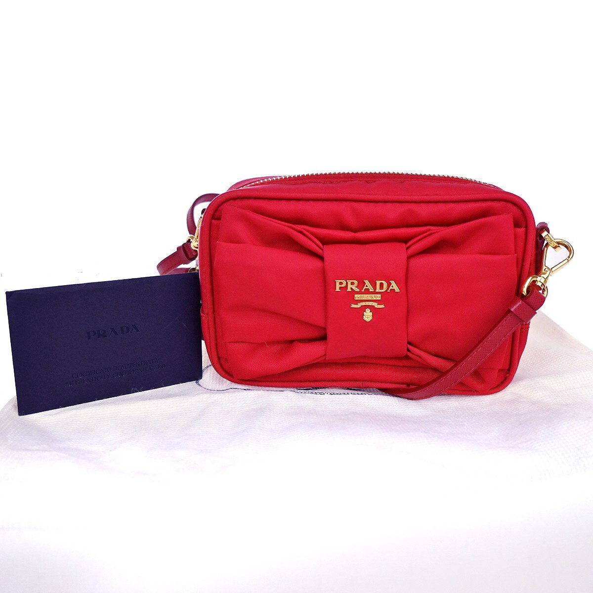 バッグ PRADA TESSUTO NYLON BOW RIBBON HAND BAG Black Padded Re-Nylon mini-bag with bow | PRADA