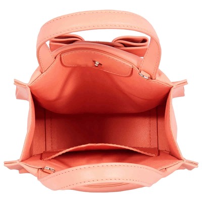 Pre-owned Ferragamo Salvatore  Mini Viva Top Handle Bag In Coral 212988 758968 In Pink