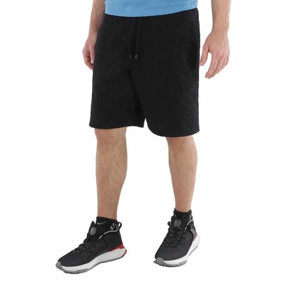 MOSCHINO MOSCHINO MEN'S BLACK ALLOVER LOGO DRAWSTRING SHORTS