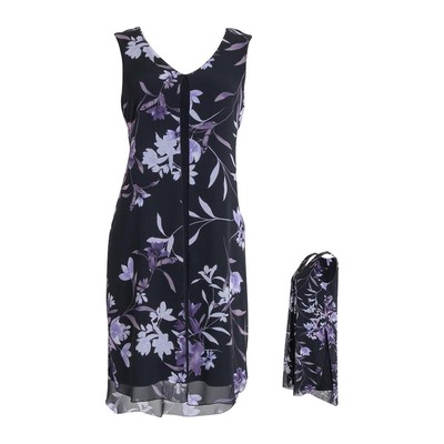 

Женское платье-футляр с высоким вырезом и V-образным вырезом Connected Apparel BHFO 6910, Grape