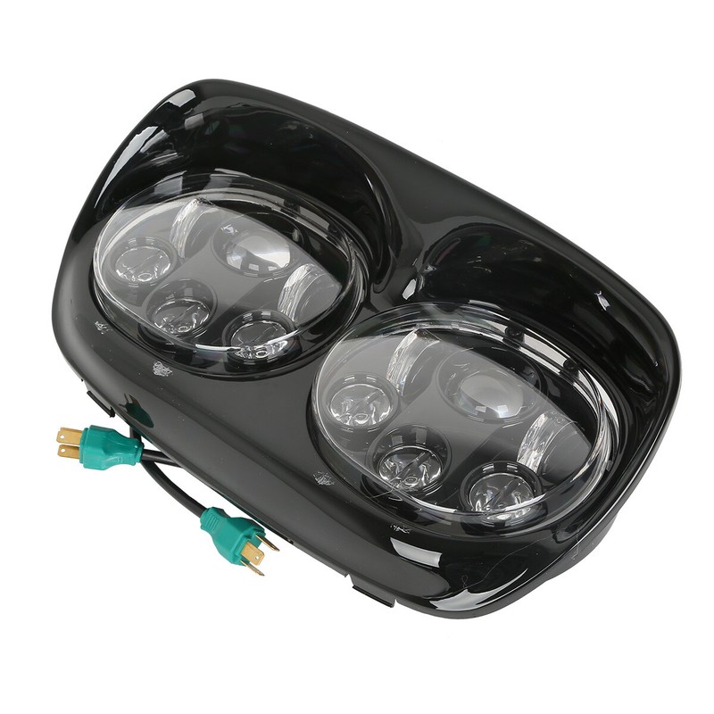 5 3/4" Dual LED Front Headlight Head Light Fit For Harley Road Glide 1998-2013