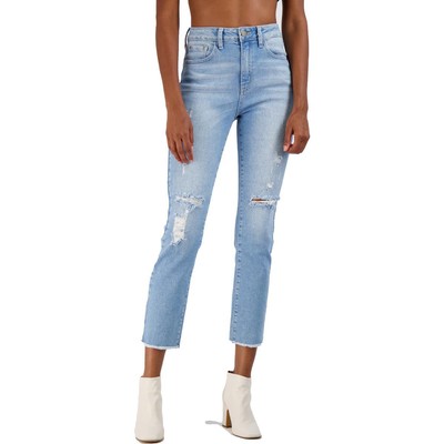 

Женские синие узкие джинсы с высокой посадкой и бахромой по краю Just Black  BHFO 9455, Light denim, DP476