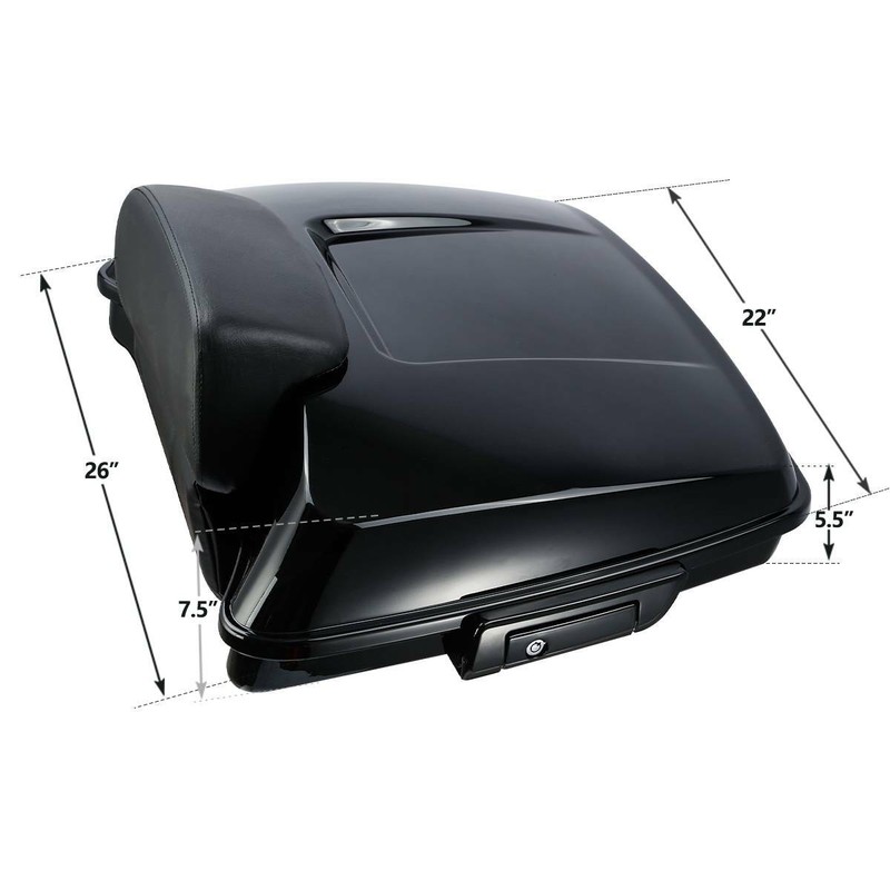Razor Pack Trunk +Pad 2 Up Rack Fit For Harley Tour Pak Road King Glide 14-23