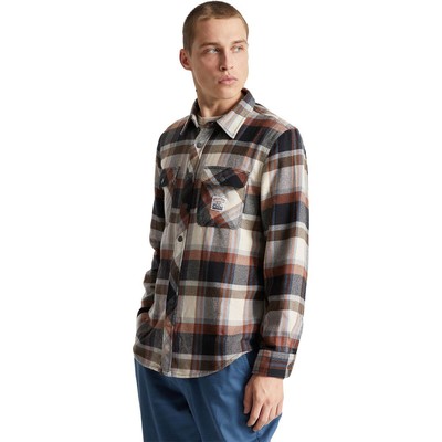 

Фланелевая рубашка Brixton Coors Pow Bowery - мужская, River blue/off white, Brixton