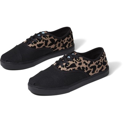 

Черные оксфорды Toms Cordones Cupsole 7.5 Medium (B,M) BHFO 4384, Black flocked leopard mix, Cordones Cupsole