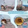 Guinea Pig Rat Ferret Hammock and Corner Tunnel for Small Animals - Hedgehog, Piggy, Chinchilla Hideout and Cage Accessories (Owl Design)