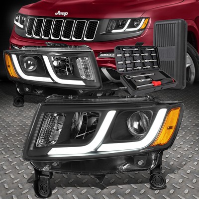 ДЛЯ 14-16 ФАР ПРОЕКТОРА GRAND CHEROKEE LED DRL + НАБОР ИНСТРУМЕНТОВ ЧЕРНЫЙ/ЯНТАРНЫЙ