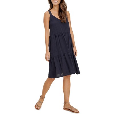 Splendid Womens Napa Navy Mini Tiered Pullover Shirtdress S BHFO 1220