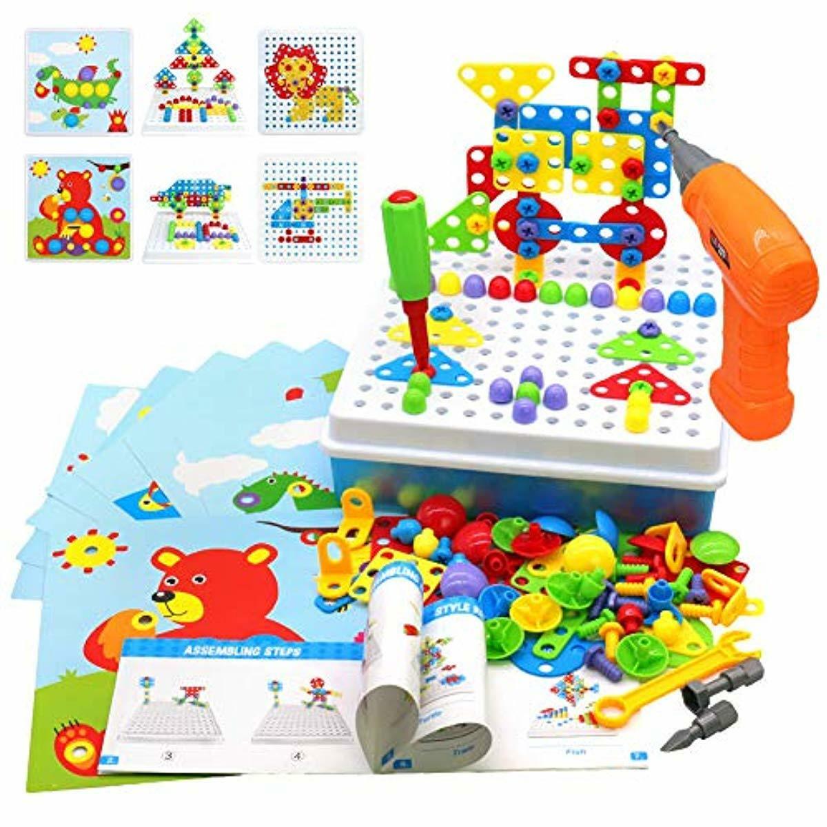 Dettagli Su 4 In 1 Mosaico Di Puzzle 3d Giochi Montessori 223 Pcs Costruzioni Fai Da Te Rega