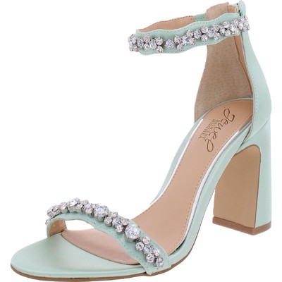 

Jewel Badgley Mischka Женские Одесские Зеленые Туфли на Каблуках 7.5 Medium (B,M) BHFO 9098, Sea foam satin, Odessa