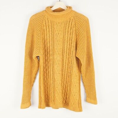 Forenza Sportswear Yellow Knit Ramie Cotton Blend Sweater Womens Sz S